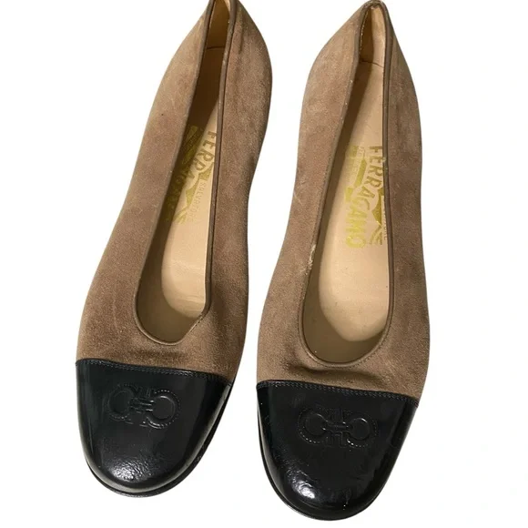 Salvatore Ferragamo Leather Loafers - Black, Tan, and Brown Ferragamo mens florida light brown leather loafers... | Depop main image 2
